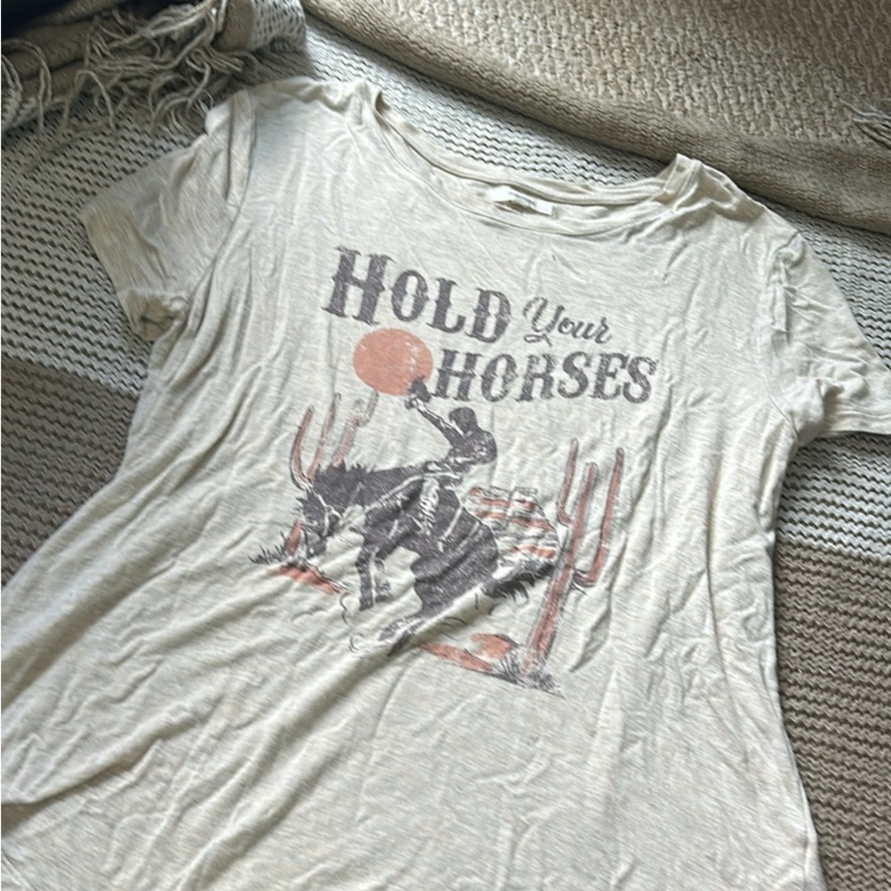 Maurices Cream Graphic Tee - Hold Your Horses